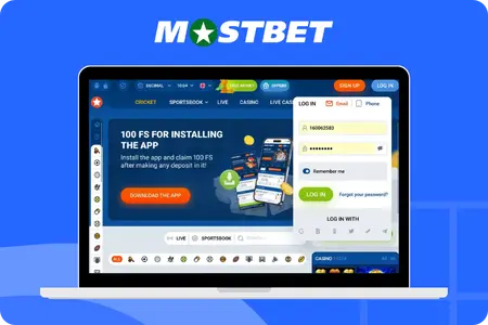 Register form to Mostbet
